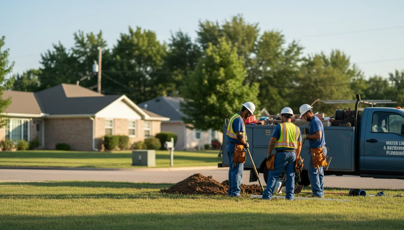 Residential water line and bathroom plumbing service in Dennis, KS